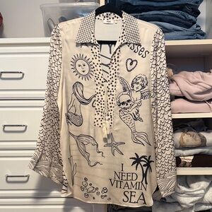 Me369 Mermaid Tunic Top - 'I Need Vitamin Sea'